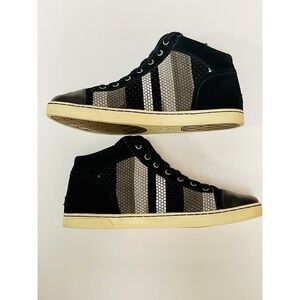 UGG Metallic Gold Silver Taylah 1011221 Woven Suede Hi Top Sneaker Shoe Size 10